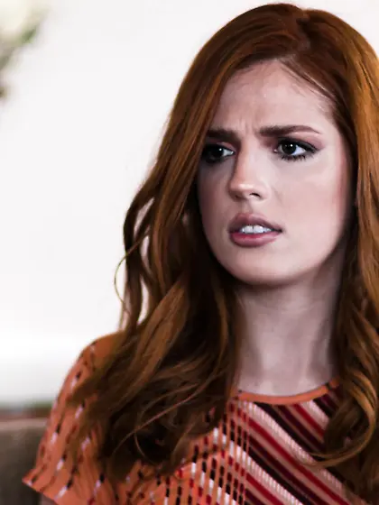 Redhead nymph Scarlett Mae gets boned in the living room