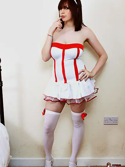 Brunette dresses kinky nurse