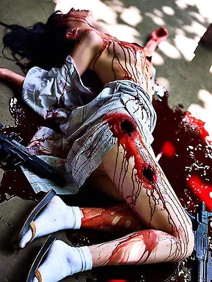 Kunoichi Gunshot Gore (AI)