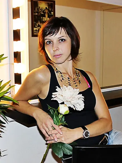 White girl black hair