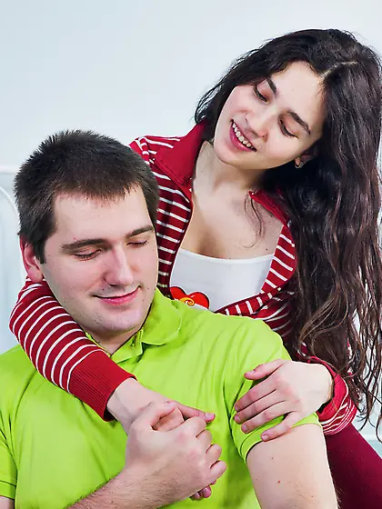 Dark-haired teen Anabel A gets fucked by her BF