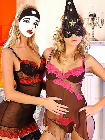 Sophie Paris and Bambi take their clothes off together and have