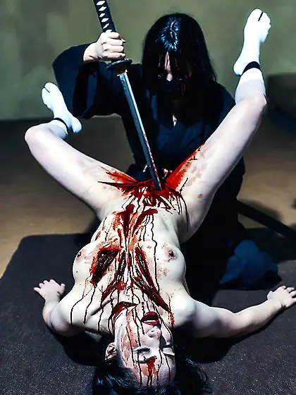 Bloody Tabi Sock Kunoichi Pussy Stabbed (AI)