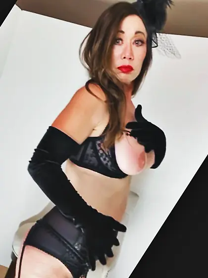 Asian MILF in Lovely Corset and Stockings