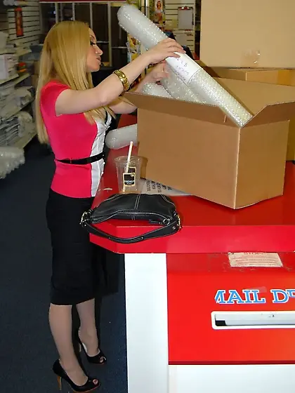 Black lingerie short MILF blonde gets banged next to a swimming