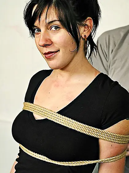 Tied up brunette gets a really painful wax...