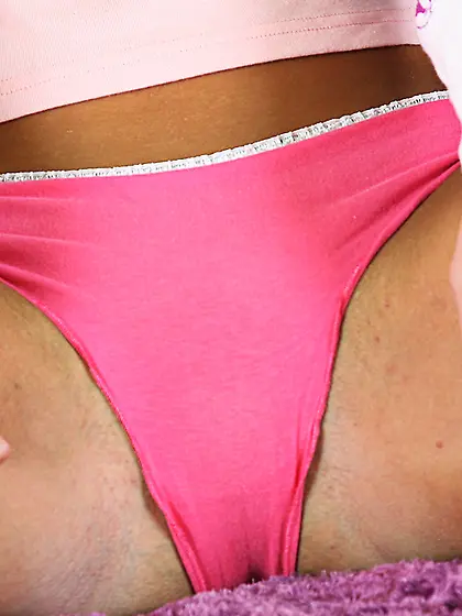 Deena Daniels takes off her tight pink panties and fills her hol