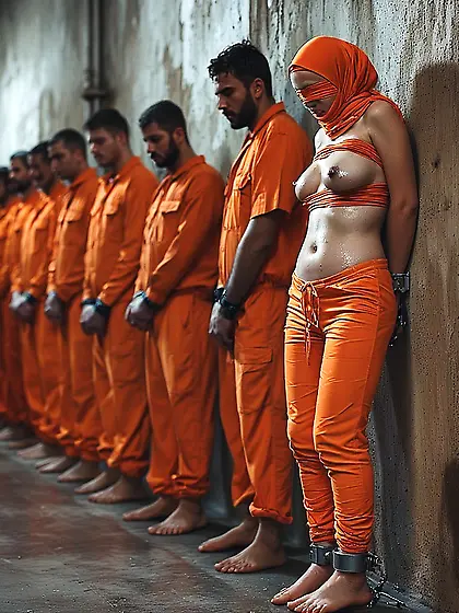 Hijabi girl in Male prison
