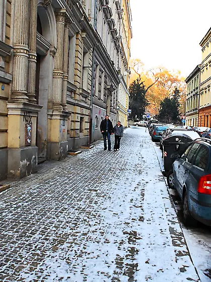 Audrey was walking home