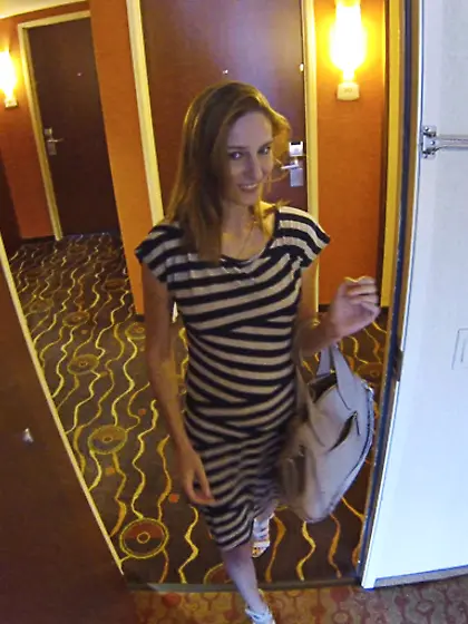 Skinny chick enhanced tits