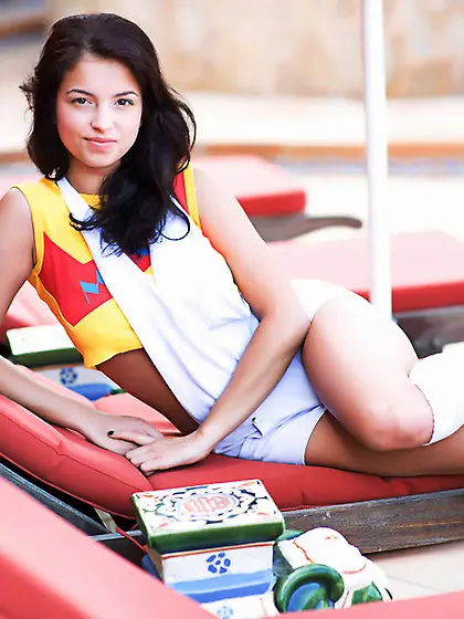 Exotic chick loves outdoors