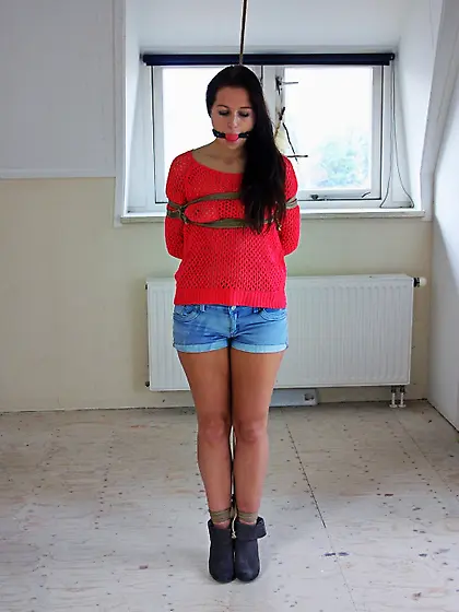 Cute girlfriend is punished and bound in...