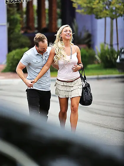 After teasing on the street,  blonde Embry Prada is more than rea