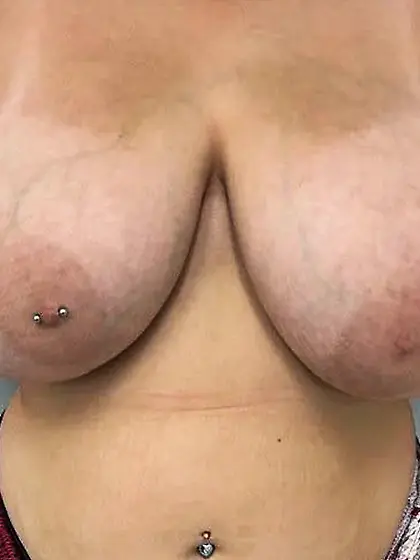 Busty shy wife finally flashing huge tits