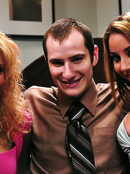 TS & hot babe tied & fucked real straight guy