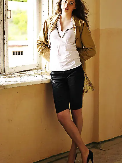 Alisa A takes her clothes off and teases us in black thongs and