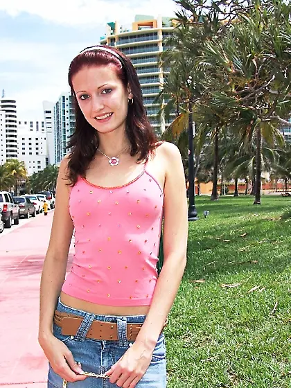 Hailey Young takes her denim skirt off and gets her hungry vagin