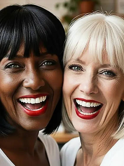 AI White Babe and Black Babe Clones Kissing