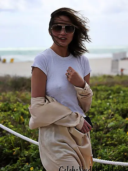 Chrissy Teigen Hard Nipples On The Beach In Miami