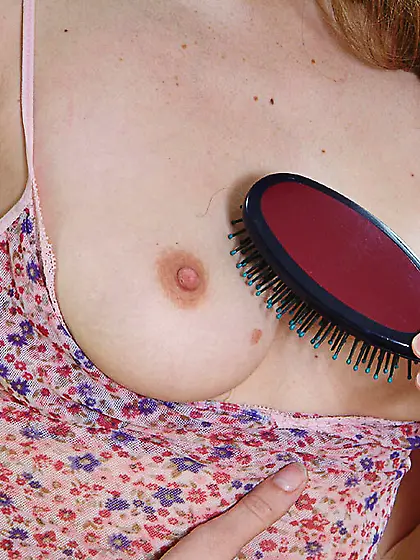 Shaved pussy chick Lisa Marie takes off her cotton panties and p