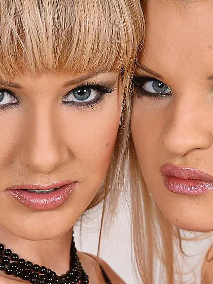 Busty blonde in sheer chemise Kassey Krystal fucks holes of horn