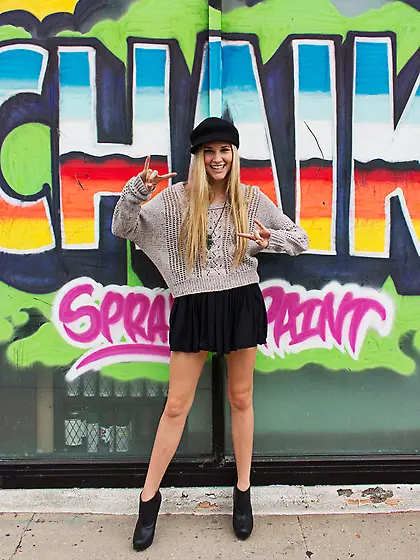 Blonde teen model black