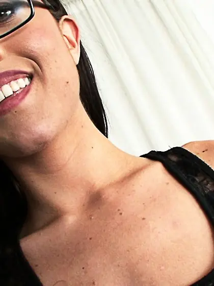 Long-haired brunette girl glasses