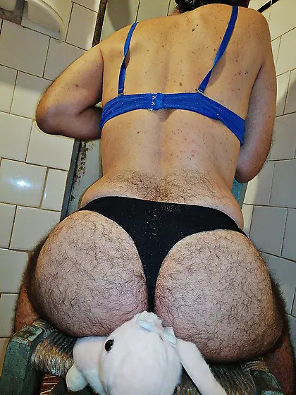 Squashing a stuffed rabbit with my butt