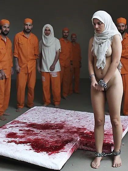 Hijabi girl in Male prison