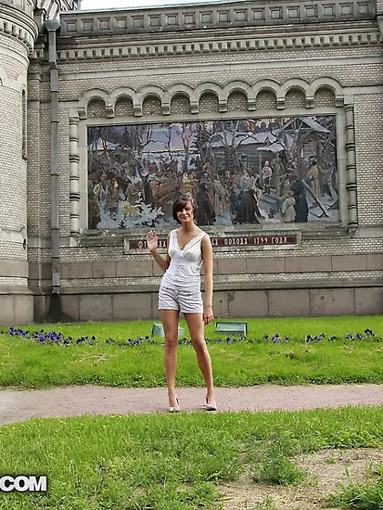 Tempting European teen is about to get fucked in the woods