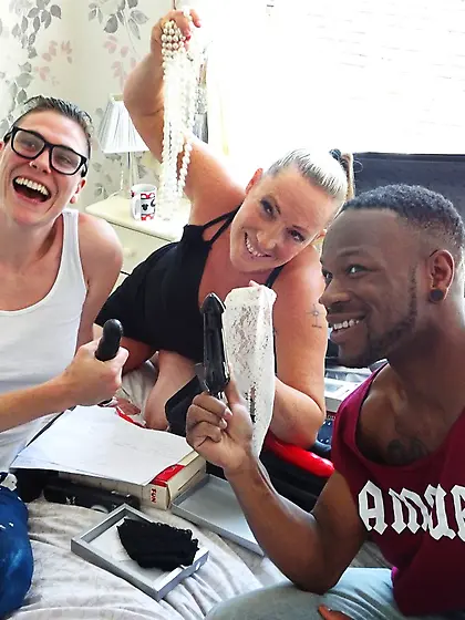 Black dude wig white