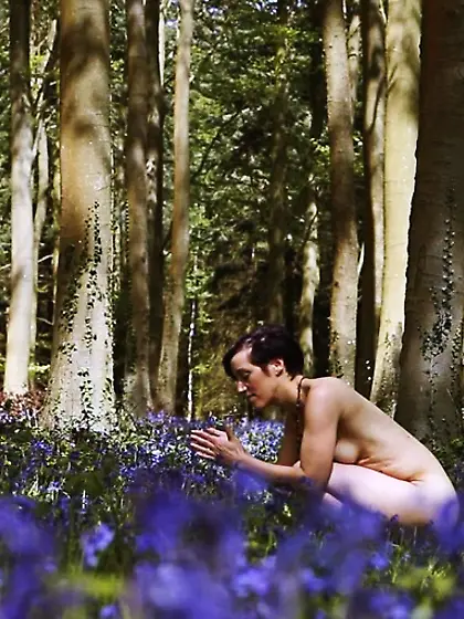 Slim beautiful nude brunette