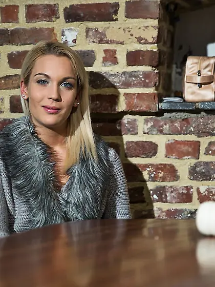 Blondie is going to drop to her knees to suck cock big time