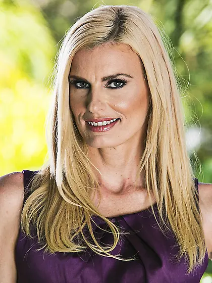 Dirty-minded blonde with nice tits takes off clothes at every op