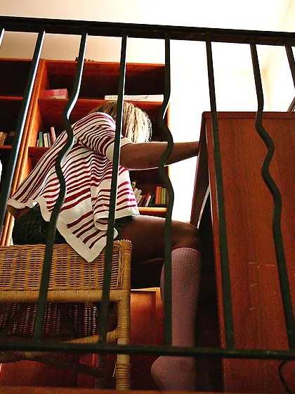 Brunette babe gets bound and gagged in this rough sex session.  S