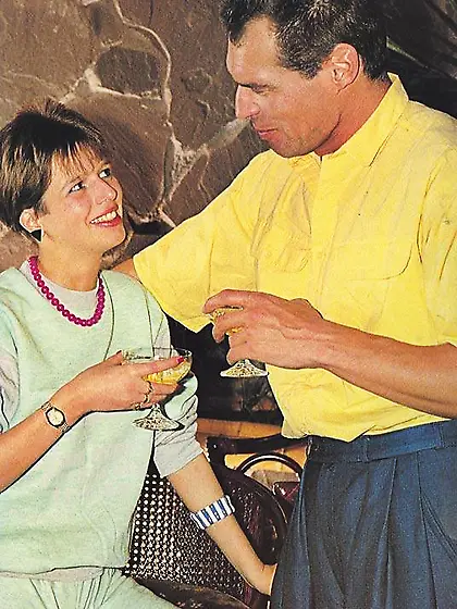 Busty curly brunette drilling