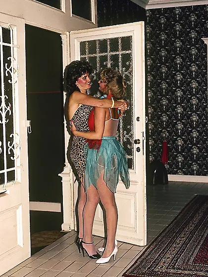 Blonde hottie wearing blue