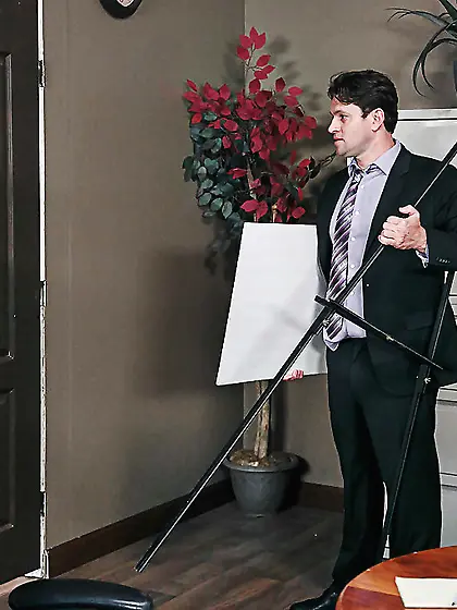 American brunette office sex