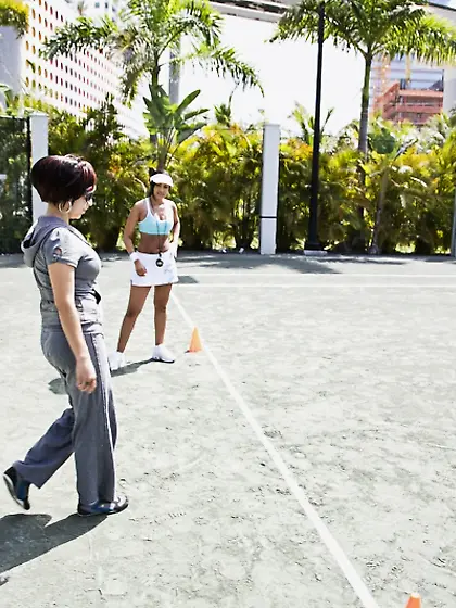 Flirty Latina babe shows off her terrific body,  and fools around