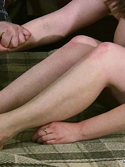 Obedient girlfriend tied lying