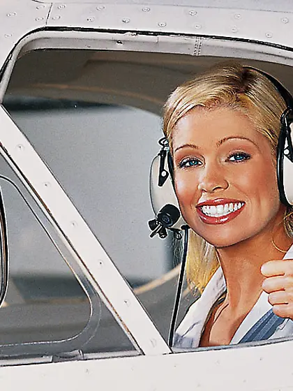 Sensational blonde pilot takes