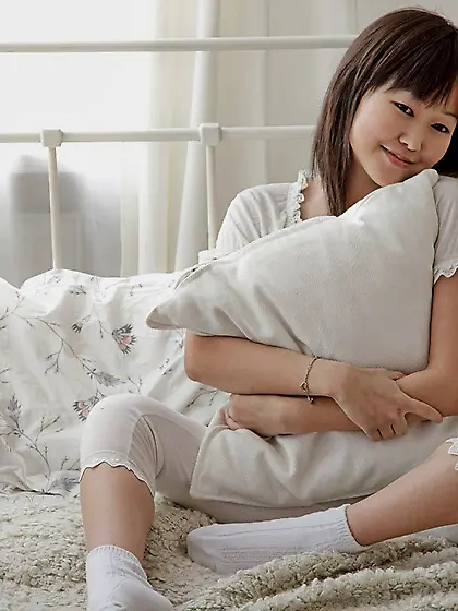 Pretty asian teen feeling