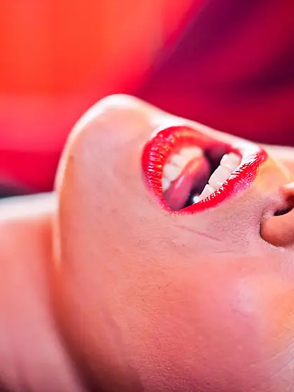 Girl Megan Coxxx is half naked and playing with cock on the prof