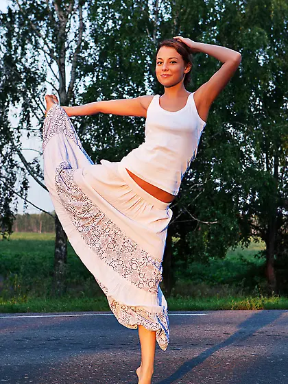 Beautiful cherry tall brunette