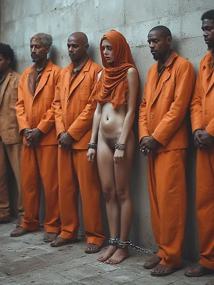 Hijabi girl in Male prison