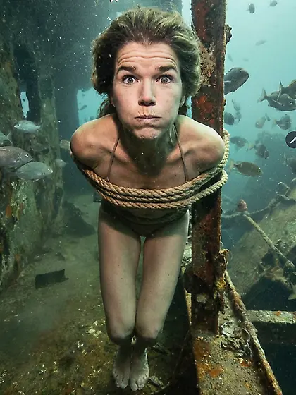 Woman underwater