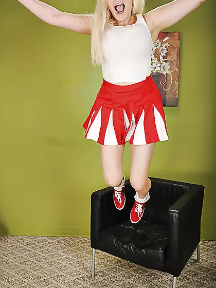 American young mature cheerleader