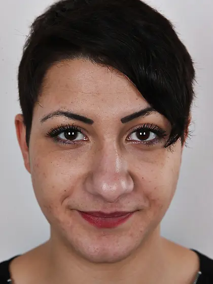 Slutty female in black bury shyness and comes to a porn studio t