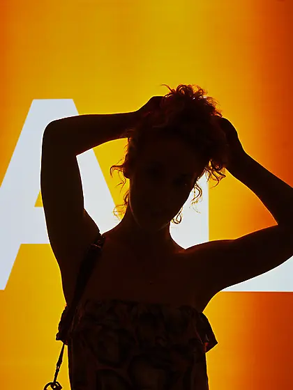 Glasses-wearing exhibionist blonde flashing