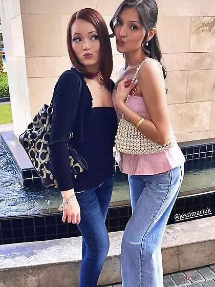 Sexy redhead teen and sister